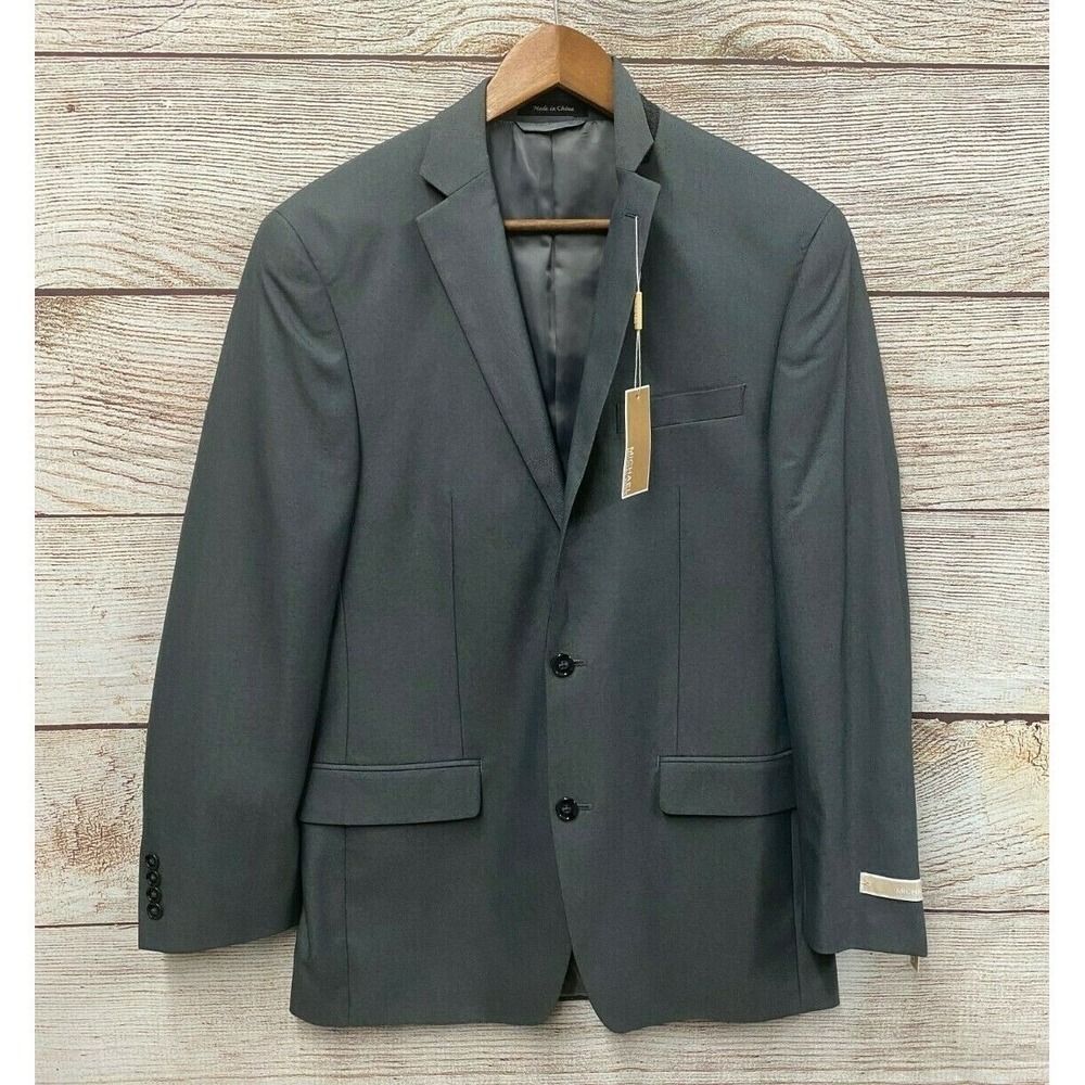 Michael Kors Blazer Mens 40 Long Modern Fit Gray Suit Blazer Jacket New S